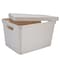 Simplify Storage Tote W/ Lid, 10-7/8 in L x 14-1/2 in W x 10-7/8 in H, Ivory, Plastic 25925-IVORY - alternate 3